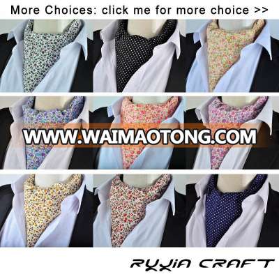 High Quality Multi-color Men Cotton Cravat Ties Jacquard Print Casual Ascot For Business Man